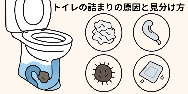 トイレの詰まりの原因と見分け方