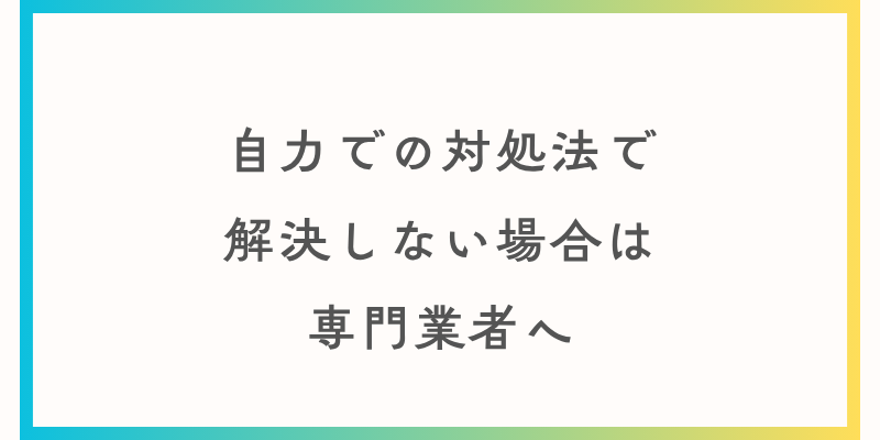 自力での対処法で 解決しない場合は 専門業者へ